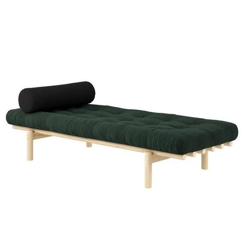 Méridienne Futon Next En Pin Massif Coloris Algue Couchage 75 X 200 Cm