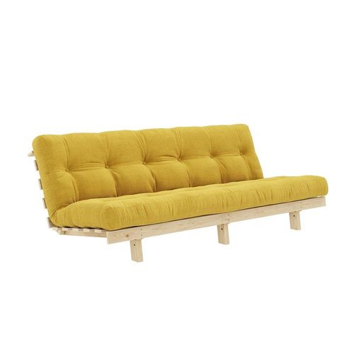 Banquette Convertible Futon Lean Pin Coloris Miel Couchage 130*190 Cm.