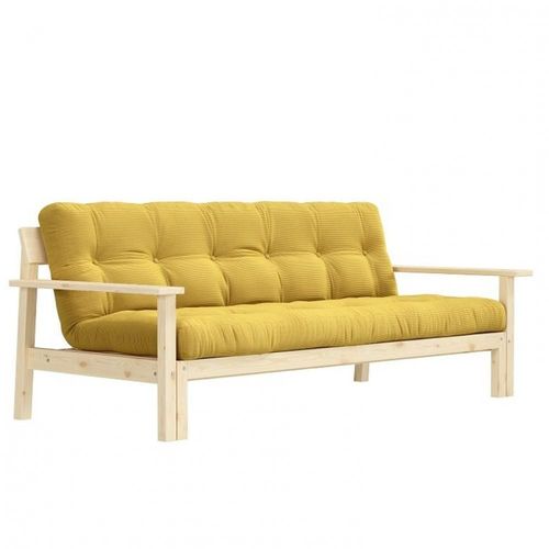Canapé Convertible Futon Unwind Pin Naturel Coloris Miel 130 X 190 Cm.