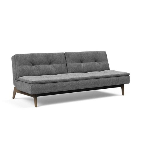 Innovation Living Canapé Design Dublexo Eik Tissu Twist Charcoal Convertible Lit 210*115 Cm Pieds Chêne Fumé