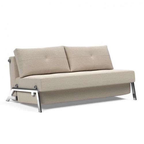 Innovation Living Canapé Design Cubed 02 Chrome 160 Convertible Tissu Blida Sand Grey