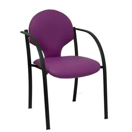 Pack 2 Chaises Hellin Châssis Noir Simili Cuir Violet