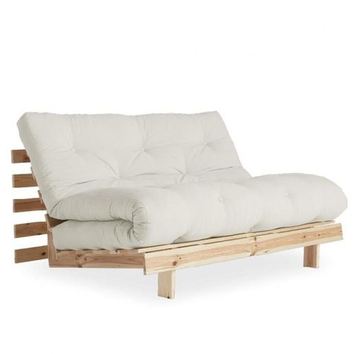 Canapé Convertible Futon Roots Pin Naturel Coloris Naturel Couchage 160*200 Cm