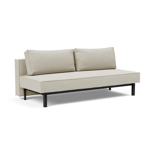 Innovation Living Canapé Design Sly Convertible Lit 140*200 Cm Pieds Métal Noir, Tissu Mixed Dance Natural