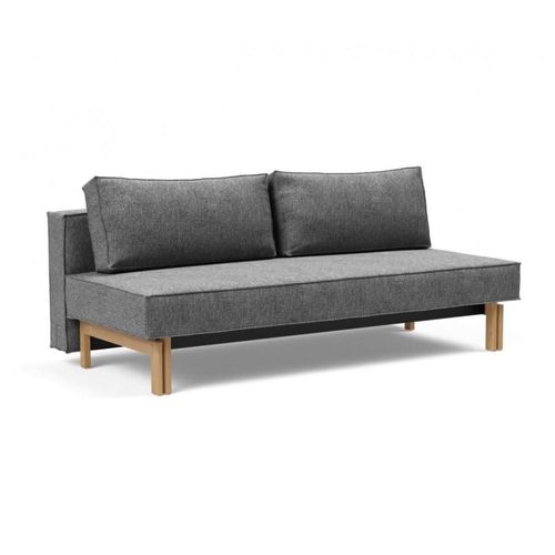 Innovation Living Canapé Design Sly Convertible Lit 140*200 Cm Pieds Bois Chêne, Tissu Twist Charcoal