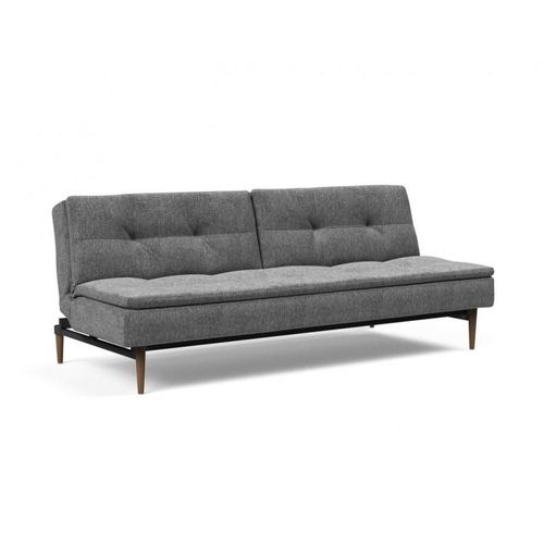 Canapé Design Dublexo Styletto Convertible Lit 115*210 Cm Pieds Chene Fonce Tissu Twist Charcoal