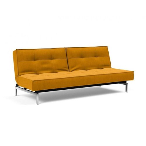 Innovation Living Canape Splitback Chrome Convertible Lit 115*210 Cm Tissu Elegance Burned Curry