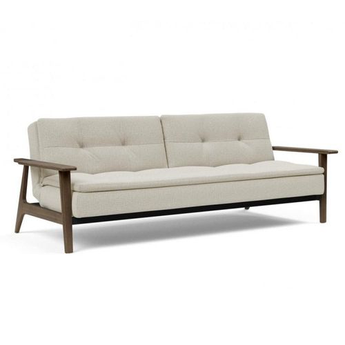 Innovation Living Canapé Lit Design Dublexo Frej Tissu Mixed Dance Natural Convertible 115*210 Cm Accoudoir Laqué Noir