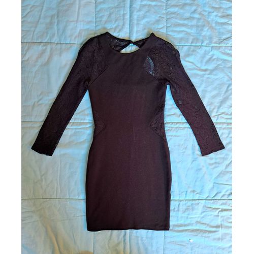 Mini Robe Noir Bershka Taille S 34 Dos Nu Voile Dentelle Soirée Habillée Femme Mode Tendance - Envoi Très Rapide Et Soigne.