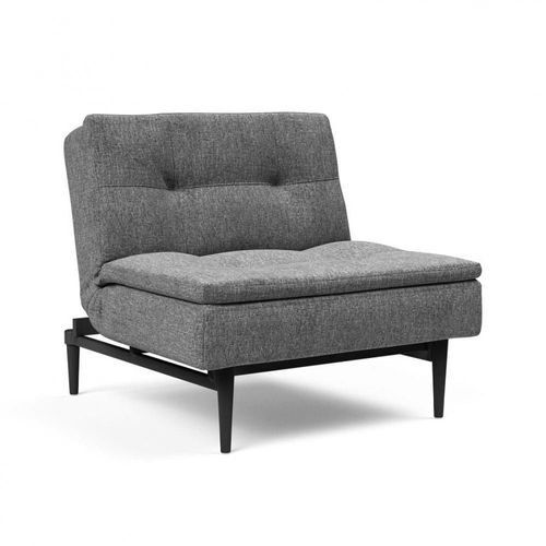 Fauteuil Design Dublexo Styletto Convertible Lit 90*115 Cm Pieds Chêne Noir Tissu Twist Charcoal