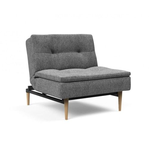 Fauteuil Design Dublexo Styletto Convertible Lit 90*115 Cm Pieds Chêne Naturel Tissu Twist Charcoal