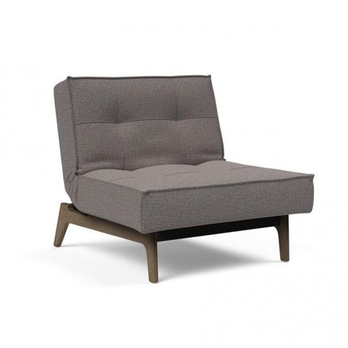 Innovation Living Fauteuil Splitback Eik Convertible Lit 90*115 Cm Pieds Chêne Noyer Tissu Mixed Dance Grey