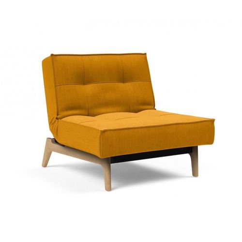 Innovation Living Fauteuil Splitback Eik Convertible Lit 90*115 Cm Pieds Chêne Naturel Tissu Elegance Burned Curry