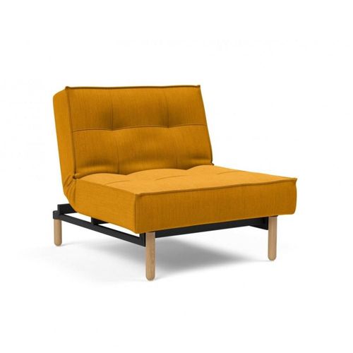 Innovation Living Fauteuil Splitback Stem Convertible Lit 90*115 Cm Pieds Obus Naturel Tissu Elegance Burned Curry