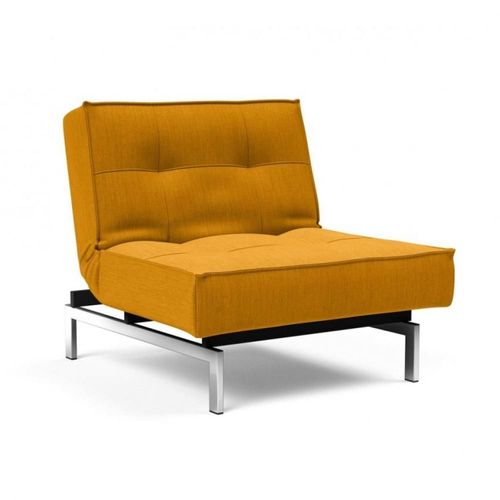 Innovation Living Fauteuil Design Splitback Chrome Convertible Lit 90*115 Cm Tissu Elegance Burned Curry