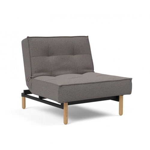 Innovation Living Fauteuil Splitback Stem Convertible Lit 90*115 Cm Pieds Obus Naturel Tissu Mixed Dance Grey