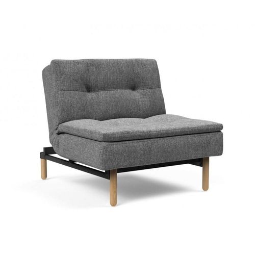 Fauteuil Design Dublexo Stem Convertible Lit 90*115 Cm Pieds Obus Chêne Naturel Tissu Twist Charcoal