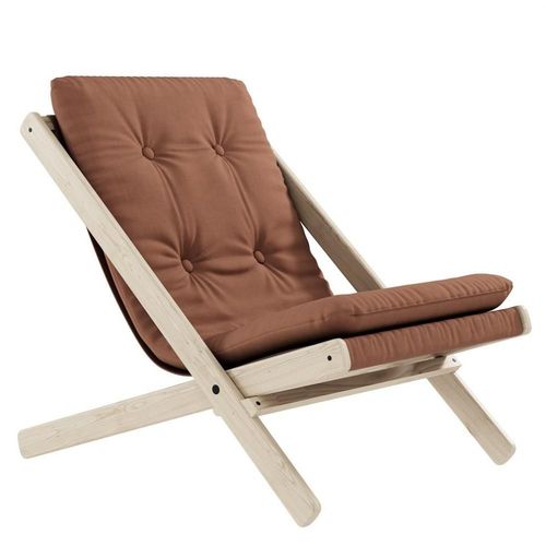 Fauteuil Futon Boogie Hêtre Massif Naturel Coloris Brun Argile
