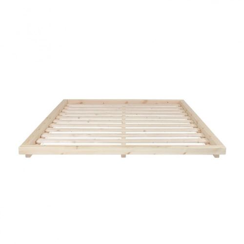 Lit Futon Dock Bed Pin Laqué Naturel Couchage 160 X 200 Cm