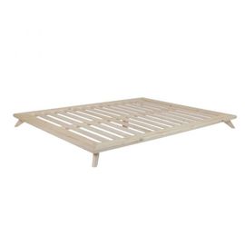 Lit Futon Senza Bed Pin Laqué Naturel Couchage 160 X 200 Cm
