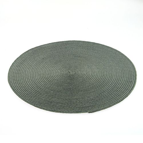 Set De Table Tressé Rond - Diam. 38 Cm - Gris