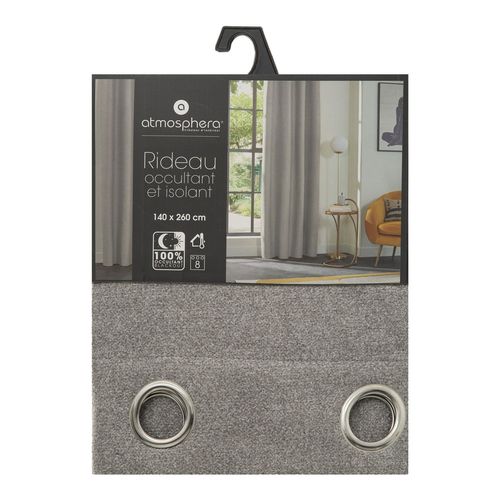 Rideau Occultant Et Isolant 260x140 - Gris