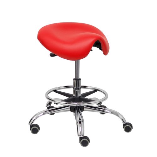 Tabouret Alatoz En Faux Cuir Rouge