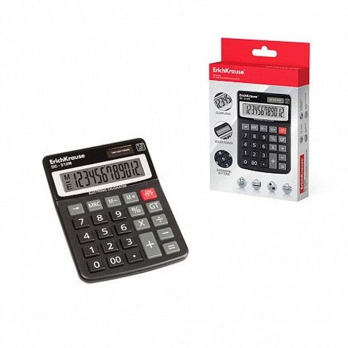 Calculatrice électronique de bureau à 12 chiffres dc-312n erich krause 50312.