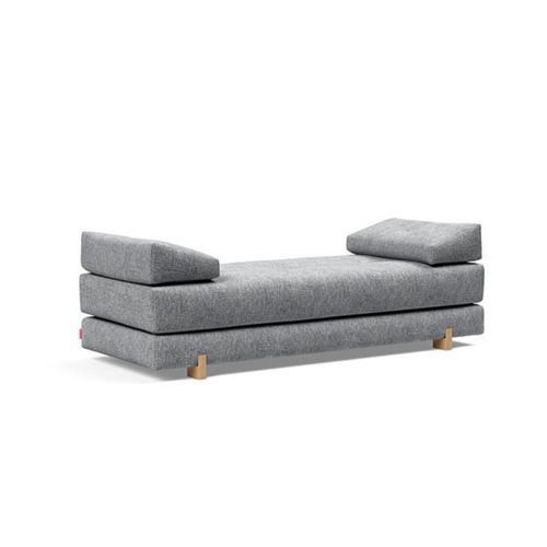 Méridienne Design Sigmund Wood Twist Granite Convertible Lit 160*200 Cm Pieds Chêne