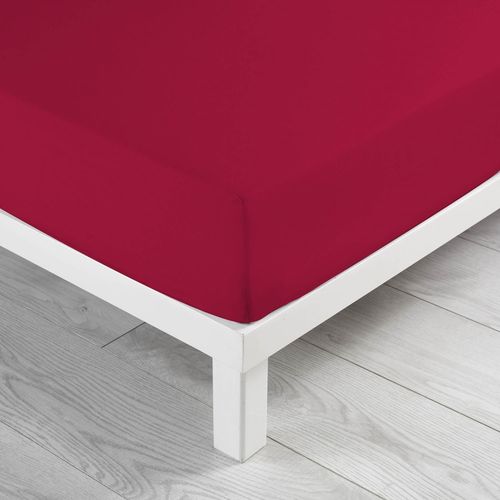 Drap Housse 90x190 Cm - Coton Bio - Bordeaux Bordeaux
