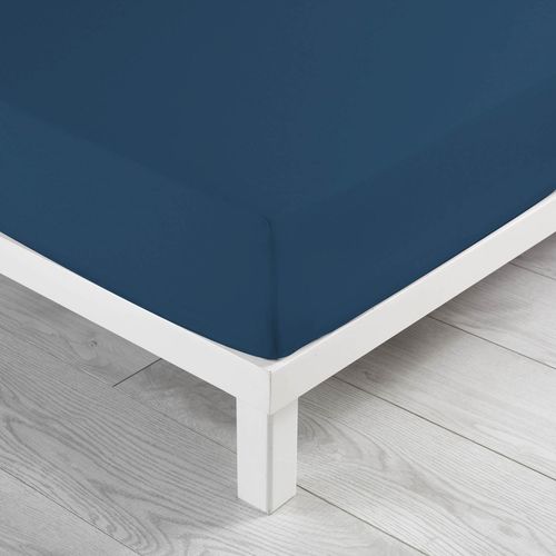 Drap Housse 160x200 Cm - Coton Bio - Bleu Nuit Bleu Nuit