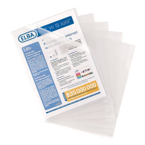 Boîte 100 Dossiers Poignée Plastique Folio Standard Cuir Orange Elbe 400005376