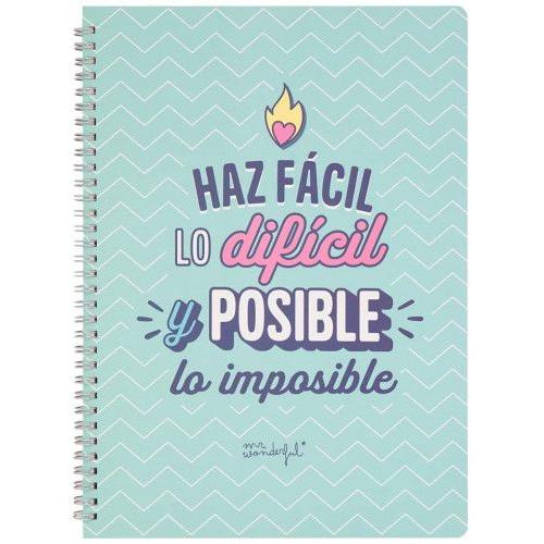 Notebook - Rendre Le Difficile Facile Et L'impossible Possible Mr Wonderful Woa11058en