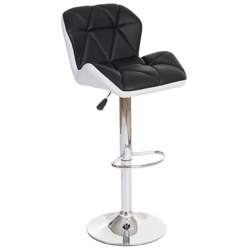 Tabouret De Bar Chaise De Comptoir Hauteur Réglable En Synthétique Noir Cadre En Acier Chromé 04_0005261