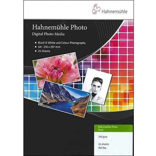 Hahnemühle Photo Pearl Papier Photo 310 G/M² Din A4 210 X 297 Mm 25 Feuilles Blanc Clair
