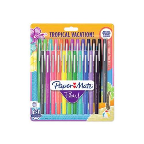 Paper Mate Flair stylos feutre, pointe moyenne, couleurs