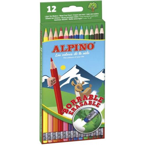 Alpine Étui À Crayons De Couleur Effaçable 12 Al013654