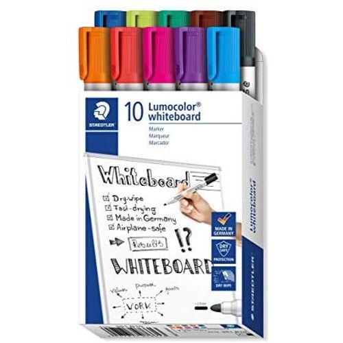 Boîte De 10 Marqueurs Pour Tableau Blanc Lumocolor 351, Assortis. Städtler 351 B10