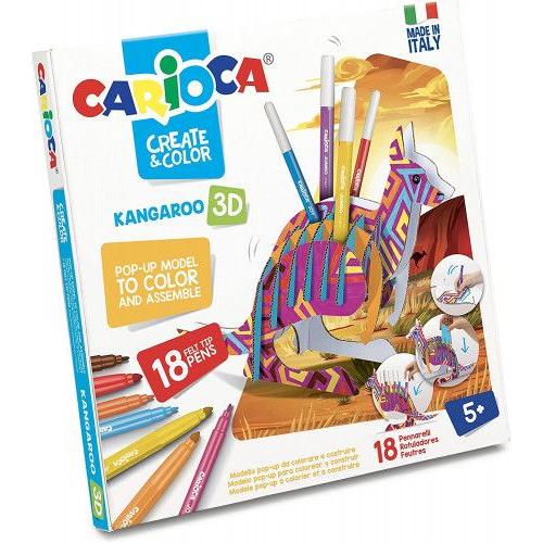 Set Créer Et Colorier Kangourou 3d Carioca 42903