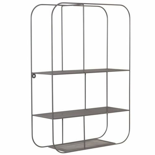 Étagère Murale En Forme Rectangle Avec 3 Étagères En Métal Gris Chic Et Pratique Eta05035