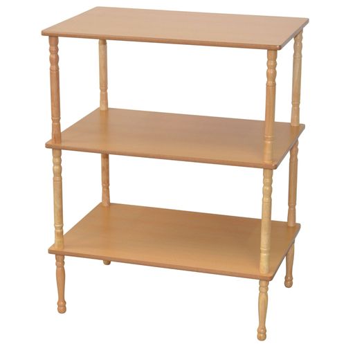 Étagère Sur Pieds Meuble De Rangement 3 Niveaux En Mdf Et Bois Massif Couleur Hêtre Eta05042