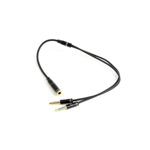Gembird !Adaptateur audio stéréo 3,5 mm mini jack/4pin/ câble audio 0,2 m 3,5 mm 2 x 3,5 mm noir