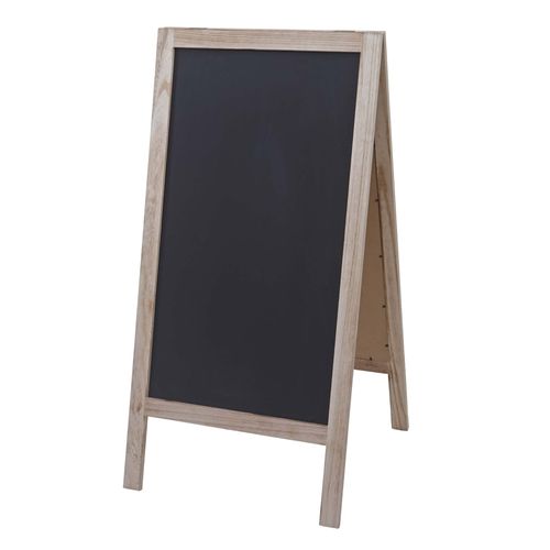 Panneau D'affichage Tableau Noir À Craie 2 Surfaces D'écriture Pliables 100x50cm Couleur Naturelle 04_0005625