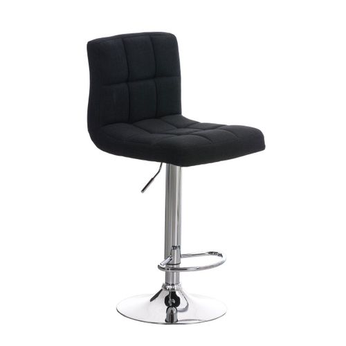 Tabouret De Bar Avec Repose-Pieds Design Moderne En Tissu Noir 10_0000055