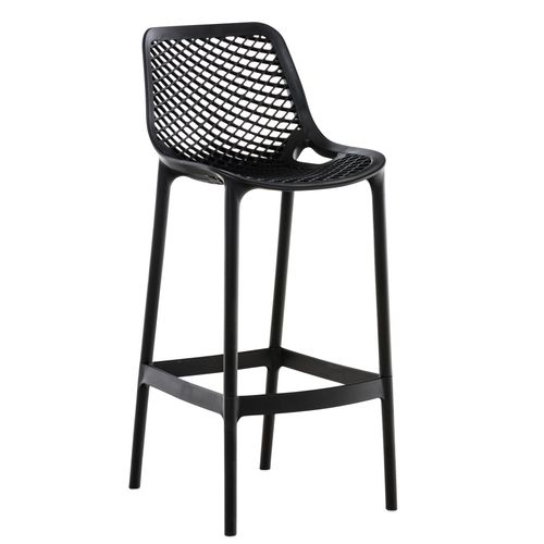 Tabouret De Bar Avec Repose-Pieds Design Moderne Plastique Noir Intérieur Ou Extérieur 10_0000039