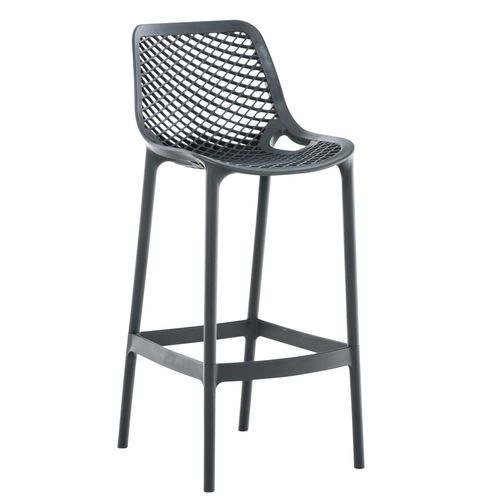 Tabouret De Bar Avec Repose-Pieds Design Moderne Plastique Gris Foncé Intérieur Ou Extérieur 10_0000038