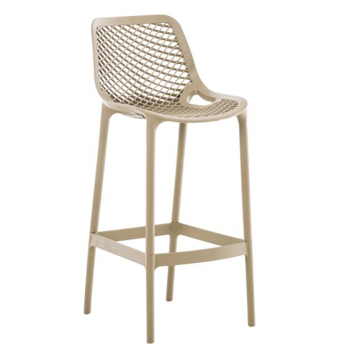 Tabouret De Bar Avec Repose-Pieds Design Moderne Plastique Gris Intérieur Ou Extérieur 10_0000543