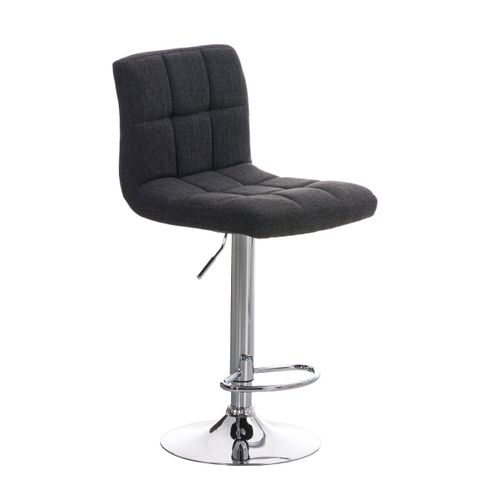 Tabouret De Bar Avec Repose-Pieds Design Moderne En Tissu Gris Foncé 10_0000053