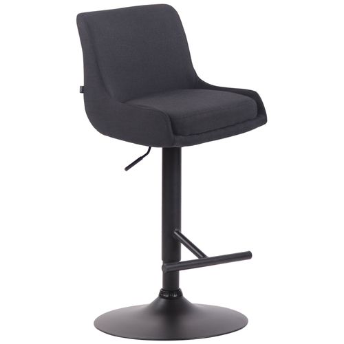 Tabouret De Bar Avec Repose-Pied Design Moderne En Tissu Noir Pieds En Métal Noir Mat Tdb10444