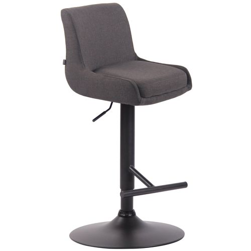 Tabouret De Bar Avec Repose-Pied Design Moderne En Tissu Gris Foncé Pieds En Métal Noir Mat Tdb10440